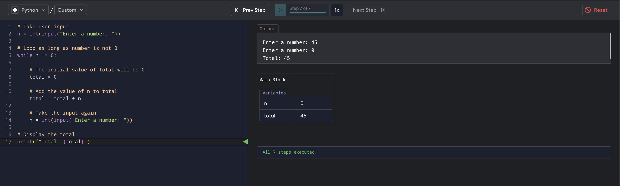 Custom Python Code visualization