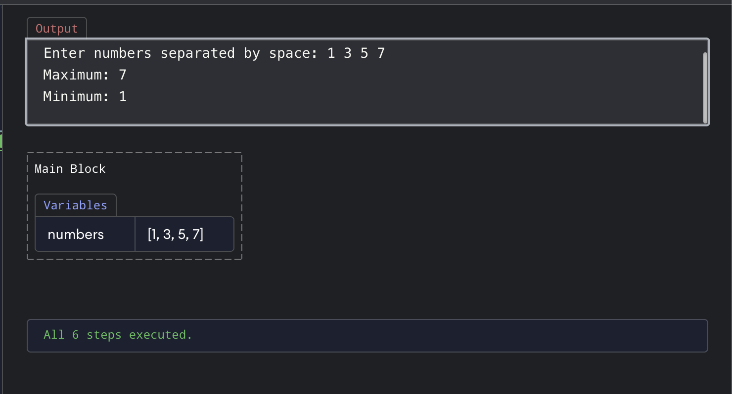 Find Max/Min visualization